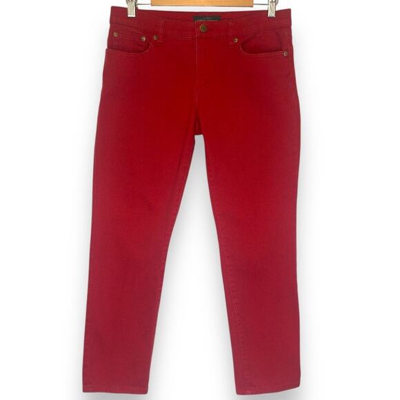 Lauren Ralph Lauren Jeans Co. Women's Modern Straight Ankle Jeans Sz 6 Rust Red - Picture 9 of 9